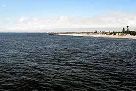 View from the Jetty towards the Lighthouse of Swakopmund