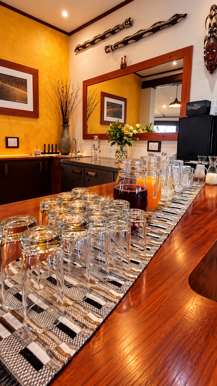 Juice and drinking glasses on the Desert Breeze breakfast buffet