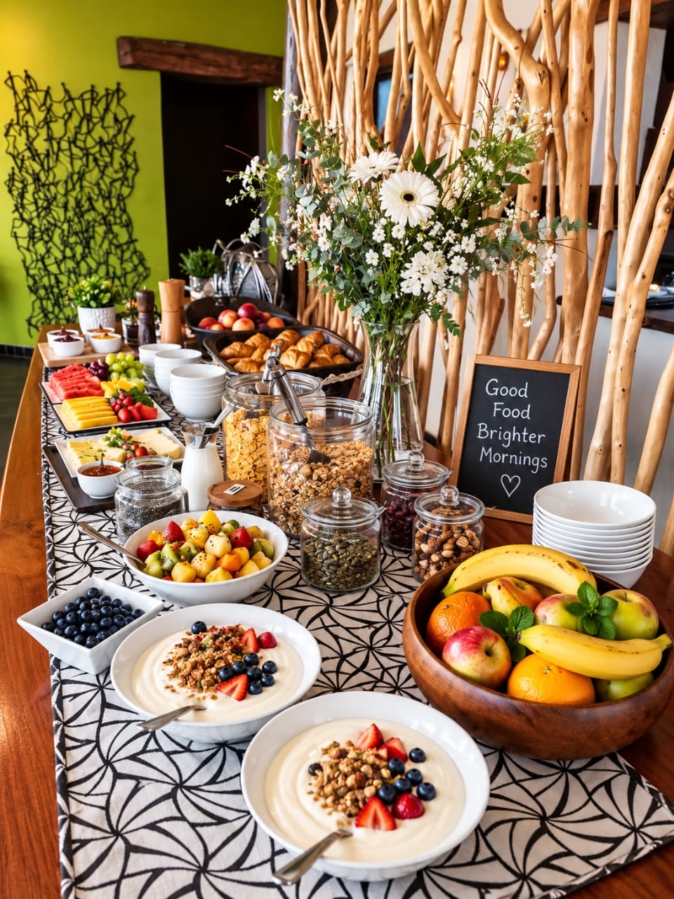 Colourful breakfast buffet prepared at Desert Breeze