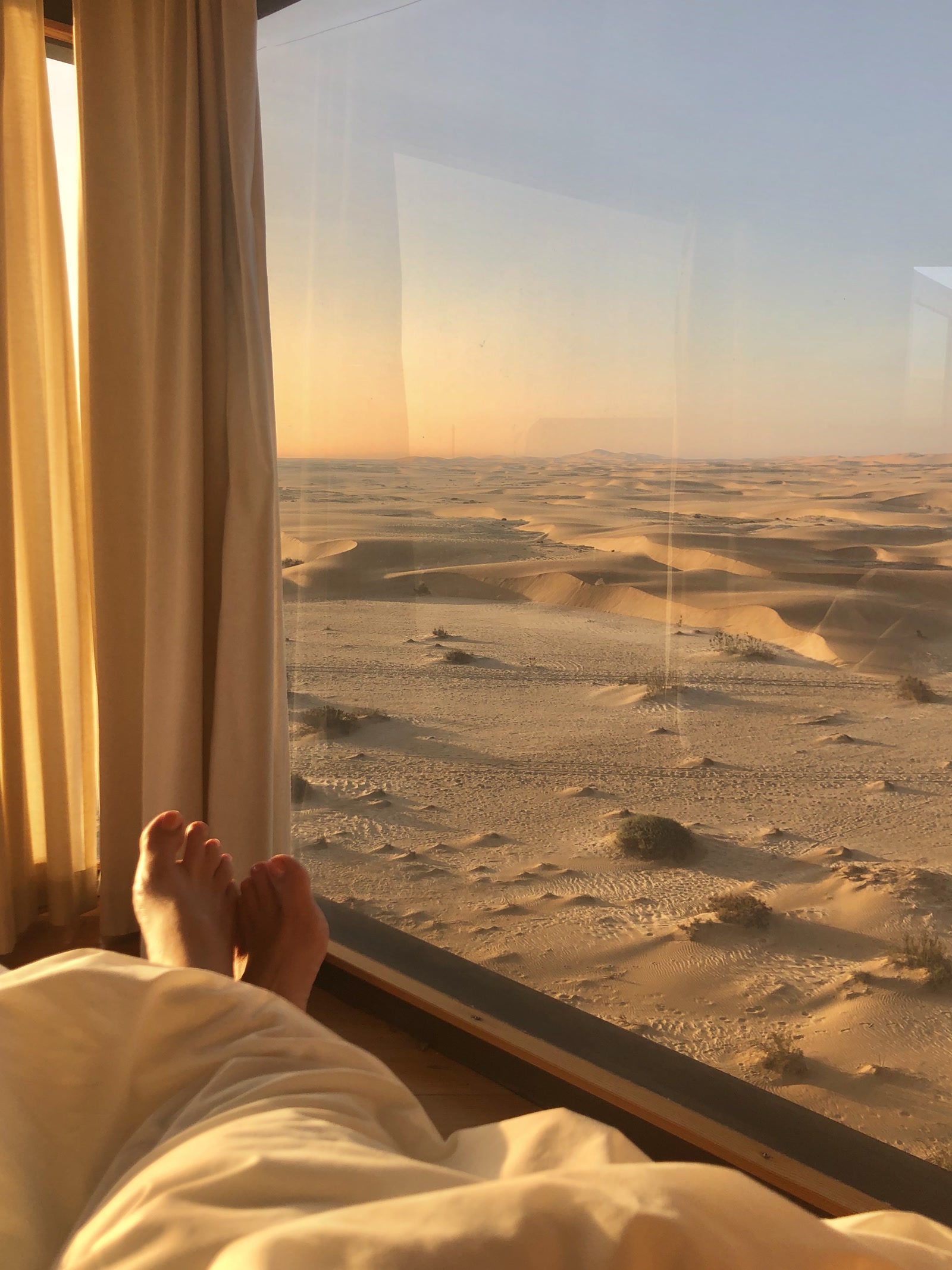 Desert Breeze bedroom view at sunset